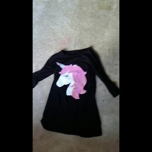 A long sleeve sequins unicorn shirt